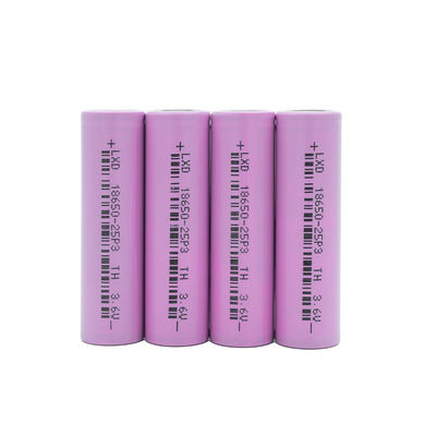คุณภาพ  3C Max 3.6v 2500mah 18650 Lithium Ion Battery Lithium Cylindrical Cells โรงงาน