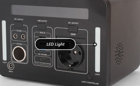 Outdoor 110v 300wh 300w เครื่องกำเนิดไฟฟ้าแบบพกพา / สถานีไฟฟ้าพกพาขนาดเล็ก
