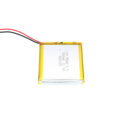 ชุดแบตเตอรี่ลิเธียมไอออนโพลีเมอร์แบบชาร์จได้สี่เหลี่ยม 3.7 V 3000mAh 11.1Wh