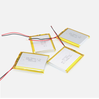 ชุดแบตเตอรี่ลิเธียมไอออนโพลีเมอร์แบบชาร์จได้สี่เหลี่ยม 3.7 V 3000mAh 11.1Wh
