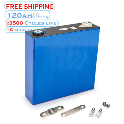 Deep Cycle 3.2 V 120Ah ลิเธียม LiFePo4 เซลล์แบตเตอรี่สำหรับแผงโซลาร์เซลล์