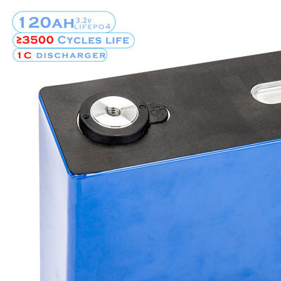 Deep Cycle 3.2 V 120Ah ลิเธียม LiFePo4 เซลล์แบตเตอรี่สำหรับแผงโซลาร์เซลล์