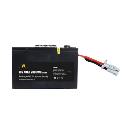Black Lifepo4 72V40Ah แบตเตอรี่ลิเธียมไอออนรถจักรยานยนต์พร้อม Bms