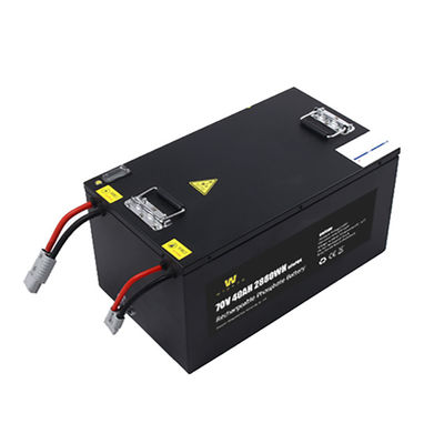 Black Lifepo4 72V40Ah แบตเตอรี่ลิเธียมไอออนรถจักรยานยนต์พร้อม Bms